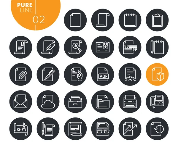 Ensemble d'icônes de ligne de flux de travail de bureau moderne. Illustrations vectorielles pour la conception et le développement de sites Web et d'applications. Symboles Web de contour de qualité supérieure — Image vectorielle