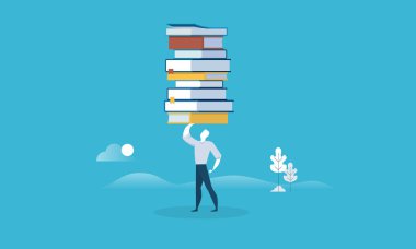 Düz tasarım stili web banner eğitim gücü için