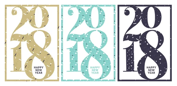 Набор Новогодних Открыток Шаблон Векторной Иллюстрации Плоского Дизайна Поздравительных Открыток — стоковый вектор