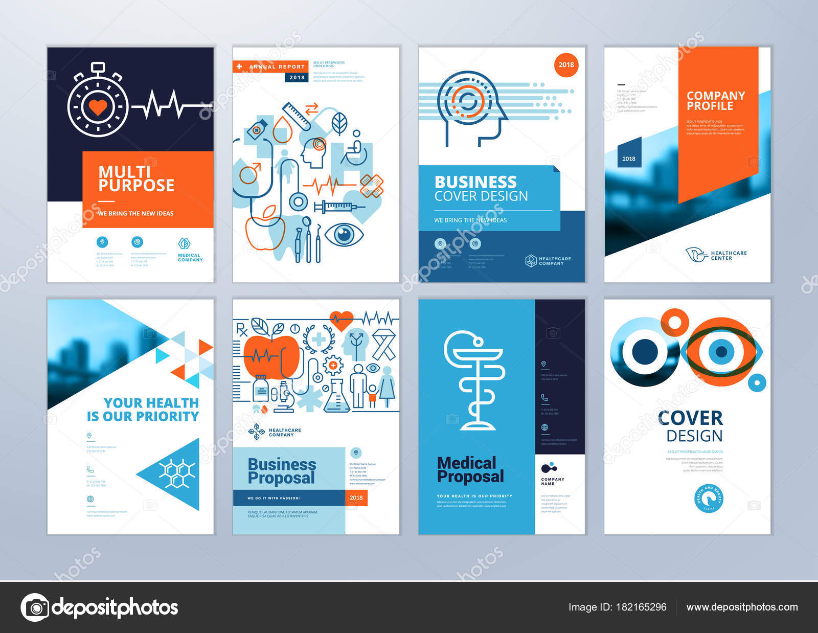 Set Medical Brochure Annual Report Flyer Design Templates Size Pertaining To Healthcare Brochure Templates Free Download