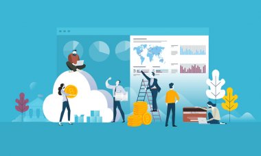 Cryptocurrency Satım. Düz tasarım stili web afiş blockchain teknoloji, bitcoin, altcoins, cryptocurrency madencilik, finans, dijital para piyasası, cryptocoin m-cüzdan, kripto Satım. 