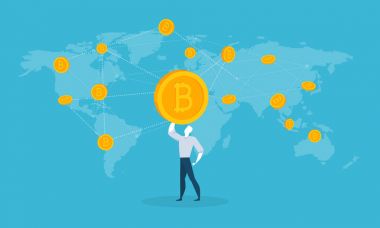 Bitcoin Pazar. Düz tasarım stili web afiş blockchain teknoloji, bitcoin, altcoins, cryptocurrency madencilik, finans, dijital para piyasası, cryptocoin m-cüzdan, kripto Satım. 