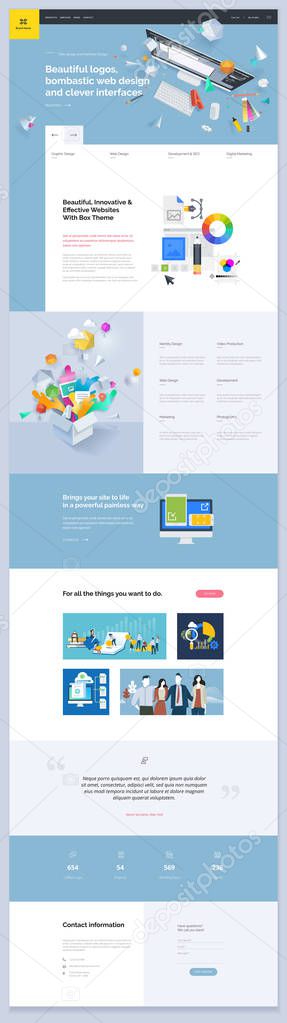 One page website template design