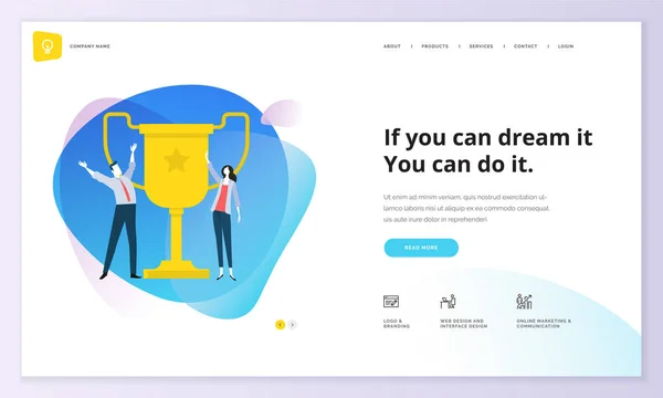 Website Template Ontwerp Modern Vector Illustratie Concept Van Webpagina Ontwerp — Stockvector