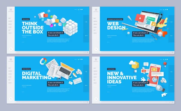 Set of website template designs — Stock Vector