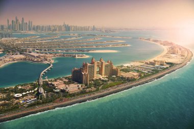 Palm Island at sunset, Dubai clipart