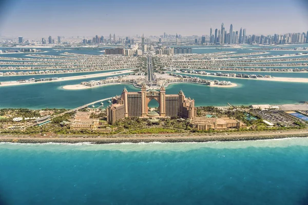 Panoramautsikt Över Dubai Från Palm Island Förenade Arabemiraten — Stockfoto