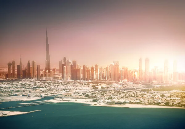 Dubai Kustlijn Bij Zonsondergang — Stockfoto