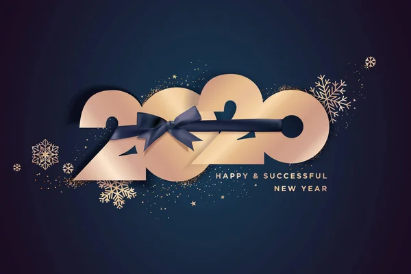 Szczęśliwego Nowego Roku 2020 Wizytówka Nowoczesna Koncepcja Ilustracji Wektorowej Tła — Wektor stockowy