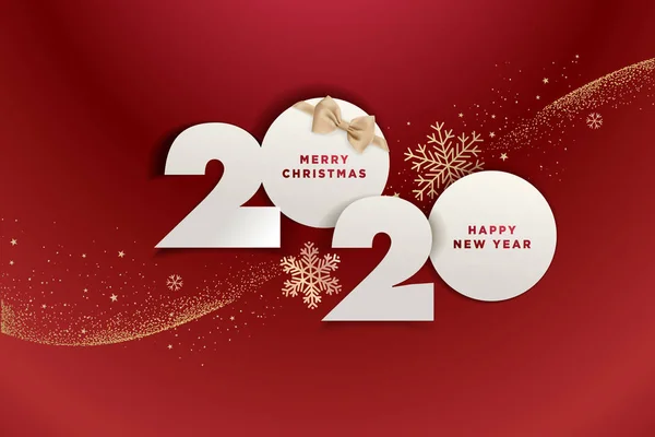 Buon Natale Felice Anno Nuovo 2020 Moderno Concetto Illustrazione Vettoriale — Vettoriale Stock