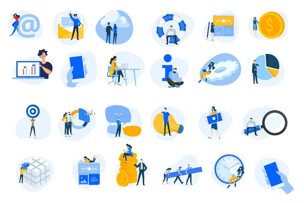 Flat Design Concept Iconen Collectie Vector Illustraties Voor Internetdiensten Cloud — Stockvector