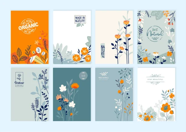 Brochure Ontwerpen Het Gebied Van Natuur Lente Schoonheid Mode Natuurlijke — Stockvector