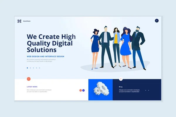 Design Modelo Site Conceito Ilustração Vetorial Moderno Design Página Web — Vetor de Stock