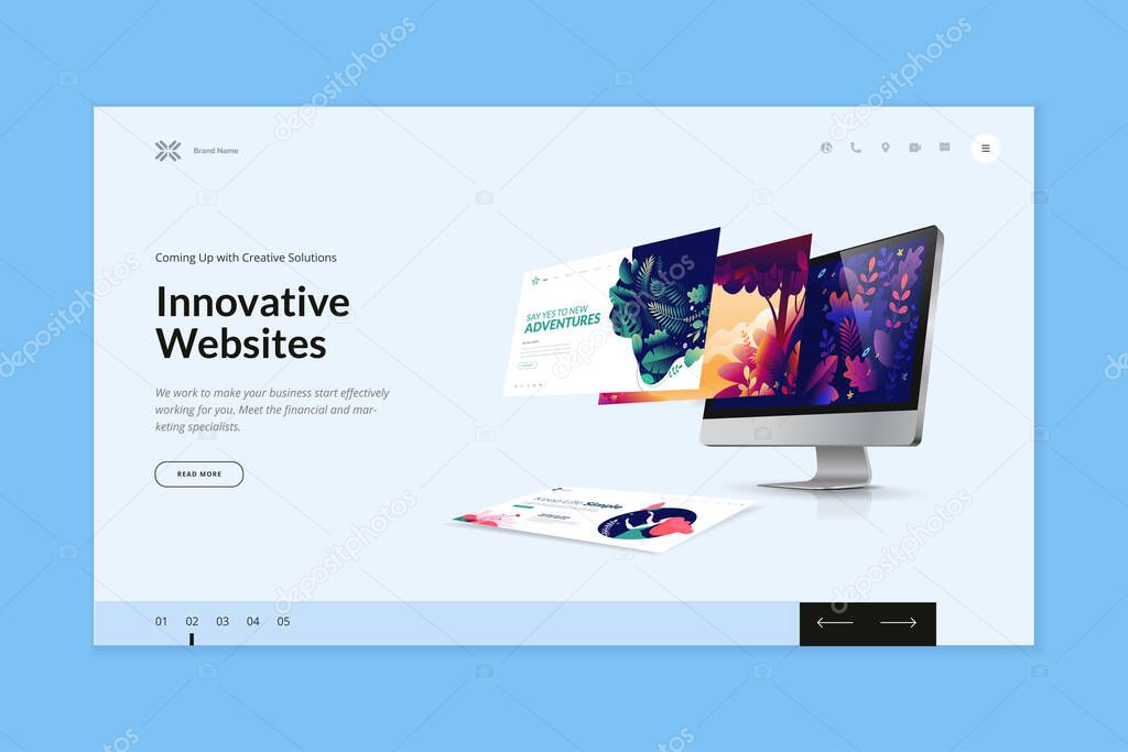 Website template design. Modern vector illustration concept of web page design for website and mobile website development. Easy to edit and customize.