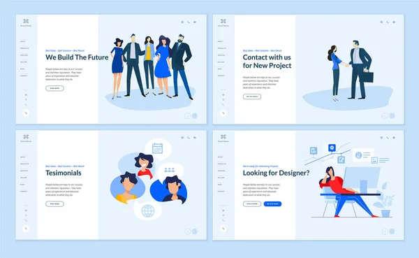 Uppsättning Platt Design Webbsida Mallar För Start Gräsrotsfinansiering Rådgivning Förvaltning — Stock vektor
