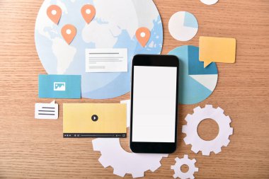 Mobil uygulamalar ve hizmetler. Web sitesi ve mobil afiş, İnternet pazarlama, sosyal medya ve ağ, markalaşma, pazarlama materyali, sunum şablonu için yaratıcı konsept.