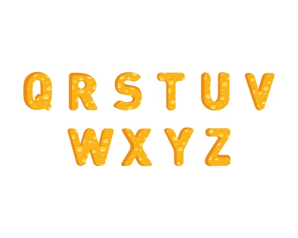 Satranç alfabesi 3D. Peynir yazı tipi, harf şeklinde yemek. Peynir harf koleksiyonu. Beyazda izole edilmiş semboller. Metin dekorasyonu için sarı dokulu alfabe. — Stok Vektör