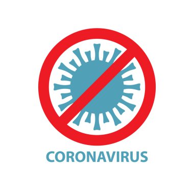 Mers-Cov orta doğu solunum sendromu Coronavirüs, coronavirus 2019-ncov, soyut virüs türü modeli Novel Coronavirus 2019-ncov kırmızı dur işareti ile çizilmiş. Coronavirus hücresi, akışkan
