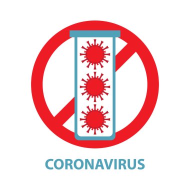Çin 'de Coronavirus. Roman Coronavirus 2019-Ncov. Virüs karantinası. Mers-Cov orta doğu solunum sendromu. Virüs Salgını Koruma Konsepti. Virüslü veya analizli tıbbi test tüpü. Vektör logosu