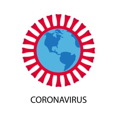Roman Coronavirus 2019-ncov. Dünyada koronavirüs uyarısı. Coronavirus riski ve hastalık ve grip salgını halk sağlığı riski. Dünyadaki viral salgın. Vektör simgesi hastalığı