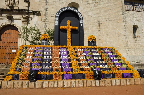 Oaxaca Oaxaca Meksyk Listopada 2017 Tradycyjny Dzień Zmarłych Oferuje Ołtarza — Zdjęcie stockowe