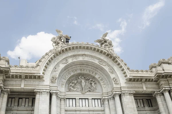 Mexico City Februari 2018 Del Bellas Artes Palace Fasaden Solig — Stockfoto