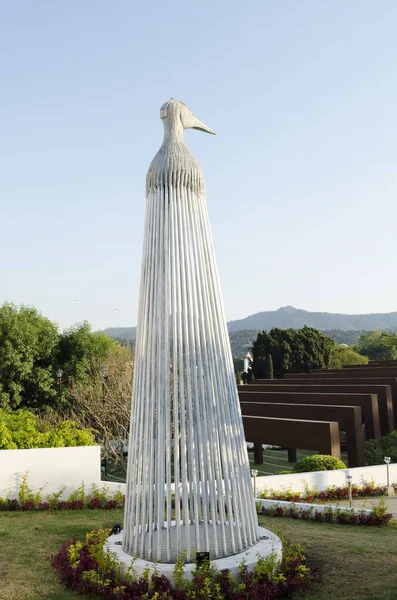 Valle Bravo Mexico February 2018 Sculpture Named Guardin Identidad Valle — Stock Photo, Image