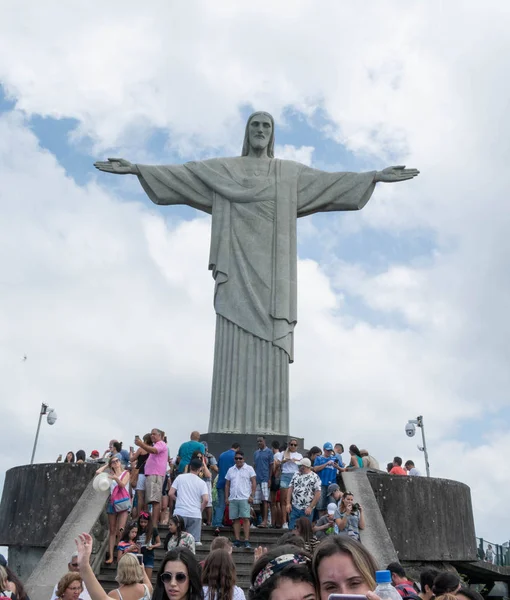 Rio Janeiro Brazil October 2019 Statue Christ Redeemer Top Mount — Stock Photo, Image