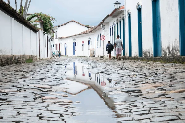 Paraty Rio Janeiro Brasil Octubre 2019 Calle Antiguas Casas Coloniales —  Fotos de Stock