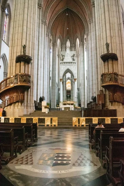 2019年10月25日 巴西圣保罗 圣保罗市中心圣保罗大教堂大教堂的内部 — 图库照片