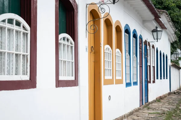 Ulice Staré Portugalské Koloniální Domy Historickém Centru Města Paraty Státu — Stock fotografie
