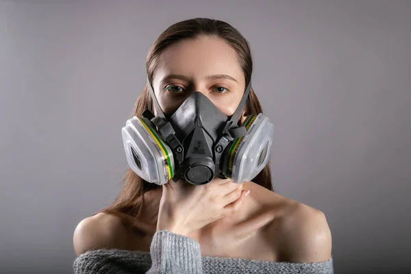 Girl Medical Mask — Stock Photo, Image