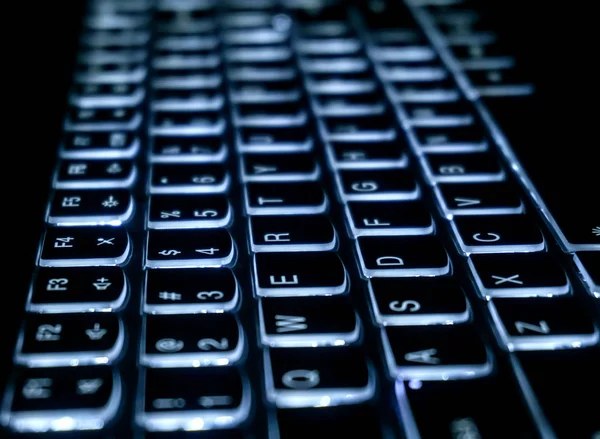 Keyboard of a computer/laptop with lights