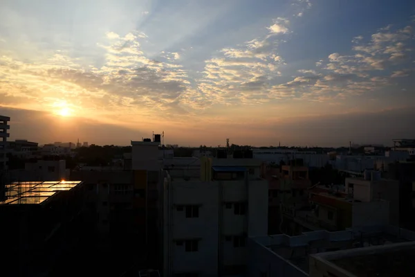 Město Krajina Bengaluru Pozadí Oblohy — Stock fotografie