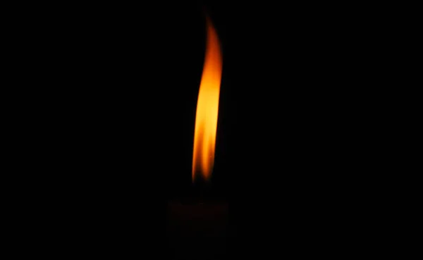 Запалити Полум Свічки Темному Фоні — стокове фото