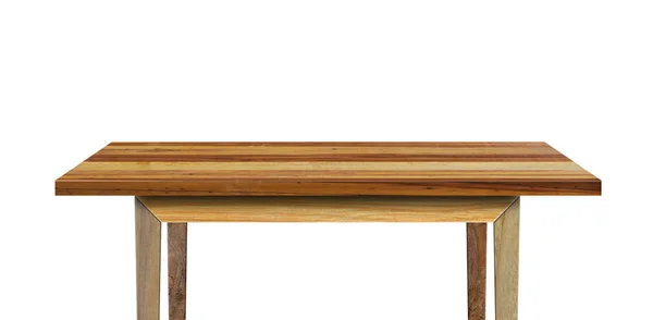 Drewniany Stół Izolowany Białym Tle Wyświetlania Lub Montażu Produktów — Zdjęcie stockowe