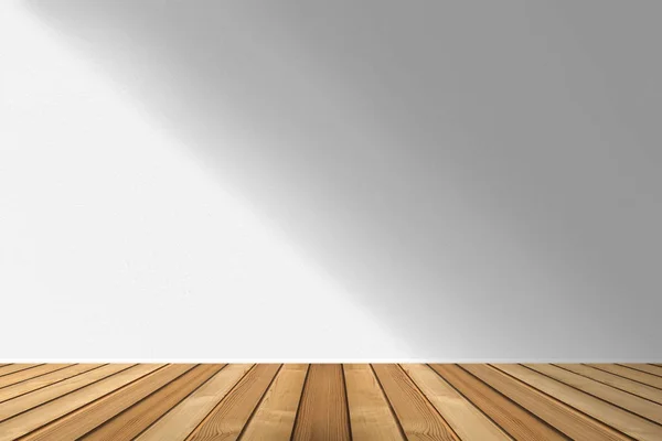 Серый Бетонный Макет Стены Деревянными Полами — стоковое фото