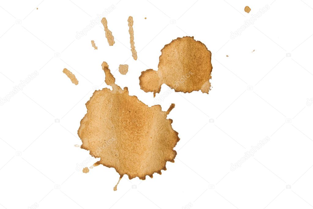 Coffee stains Isolated on a white background.