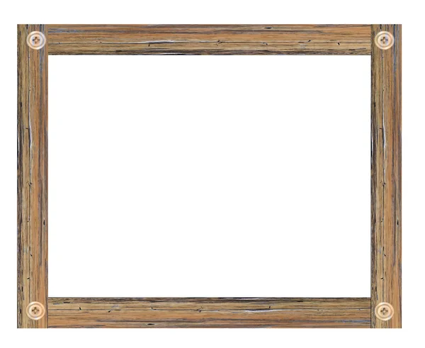 Wooden Picture Frame Isolated White Background Clipping Path Stock Photo