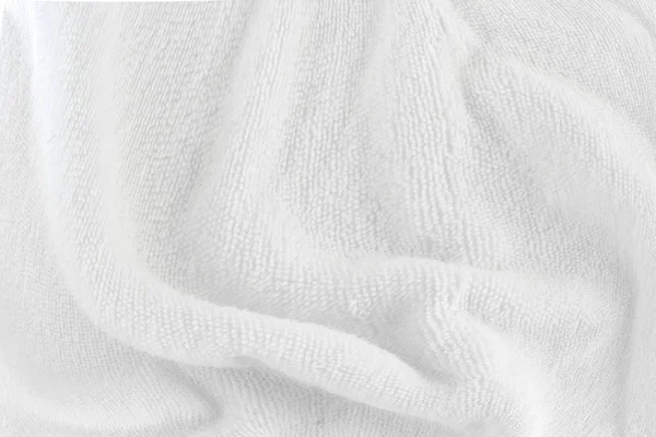 White Fabric Texture Background Soft Waves — Stock Photo, Image