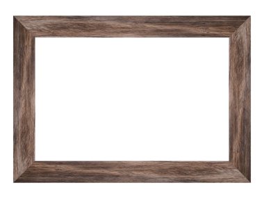 Tahta çerçeve beyaz arkaplanda izole edilmiş. kırpma yolu ile.