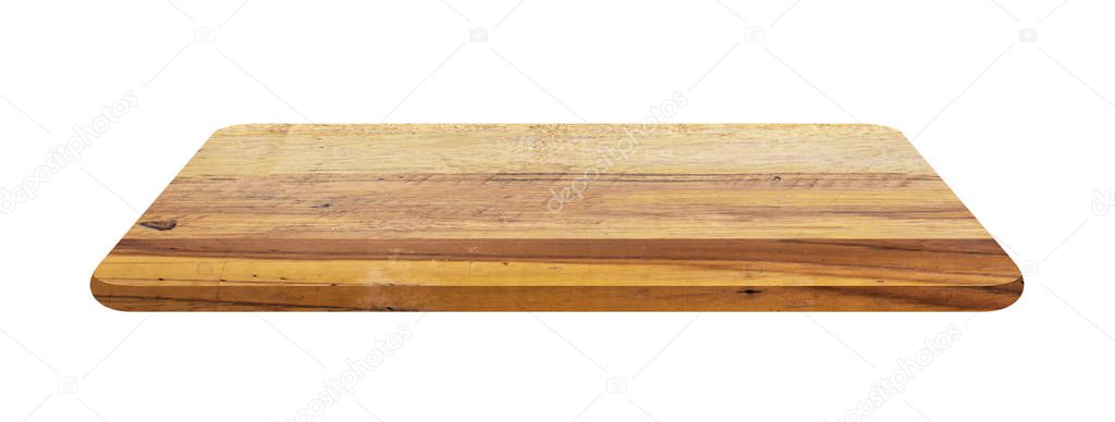 Empty wood cutting board Isolated on background.