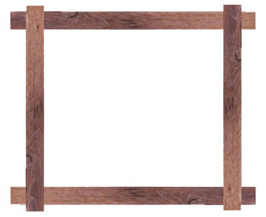 Tahta çerçeve beyaz arkaplanda izole edilmiş. kırpma yolu ile.