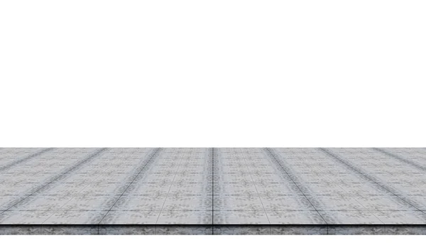 Piano Pavimentazione Cemento Vuoto Isolato Sfondo Bianco Esposizione Mockup Prodotto — Foto Stock