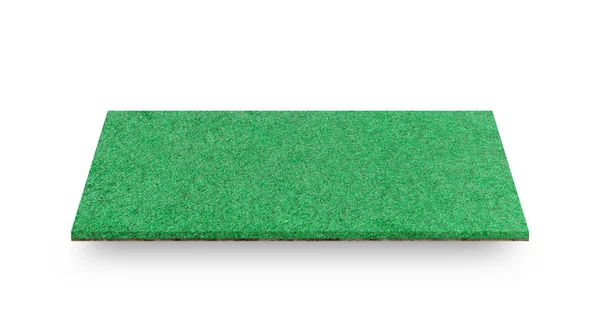 Grüne Wiese Isoliert Auf Weißem Hintergrund Mit Schnittpfad Für Sportstadion — Stockfoto