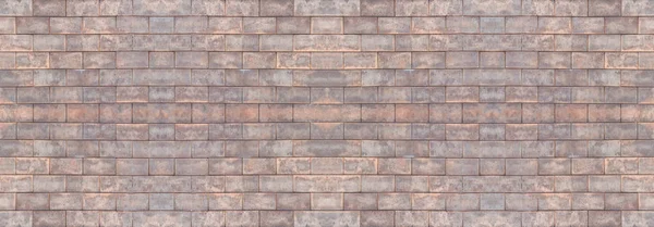 深褐色的旧砖墙全景 用于设计或墙纸的砖结构摘要 — 图库照片