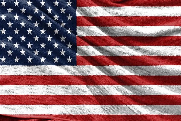 Textilní Textura Státní Vlajky Usa — Stock fotografie