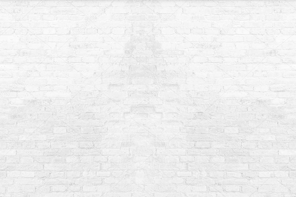 Old white brick wall texture background. 
