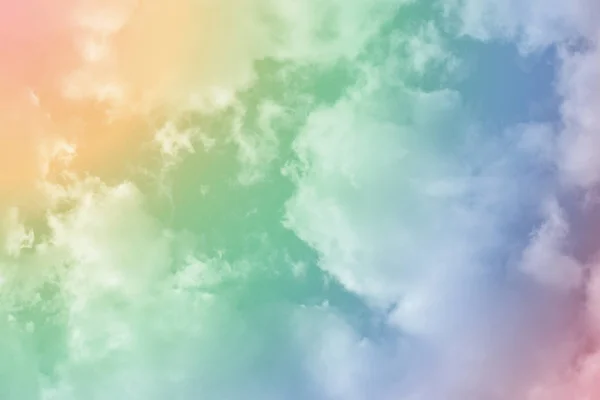 Solsken Moln Himmel Med Pastell Mjuk Färg Abstrakt Suddig Cyan — Stockfoto
