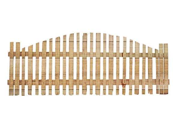 Old Wooden Fence Isolated White Background Object Clipping Path — 스톡 사진